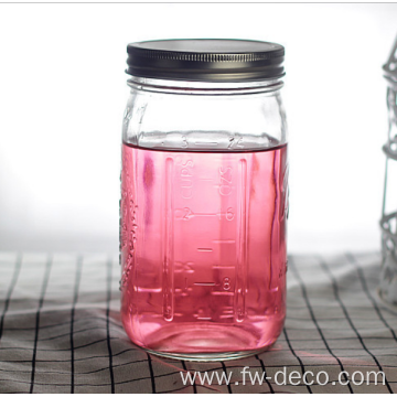 wholesale clear embossed glass storage jar with lid